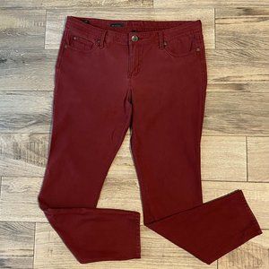 Kut From The Kloth 14 Women’s MIA Toothpick Skinny Jeans Size 14 Burgundy